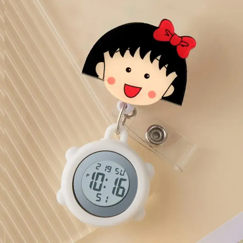 Cute Cloud Design Digital Temperature Nurse Watch - Image 117