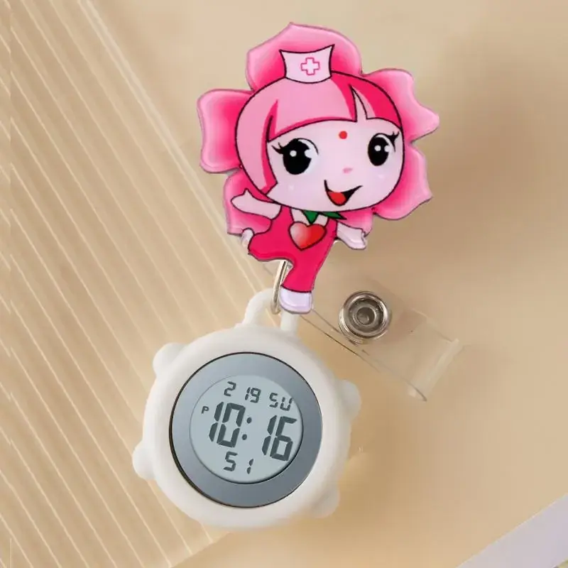 Cute Cloud Design Digital Temperature Nurse Watch - Image 118