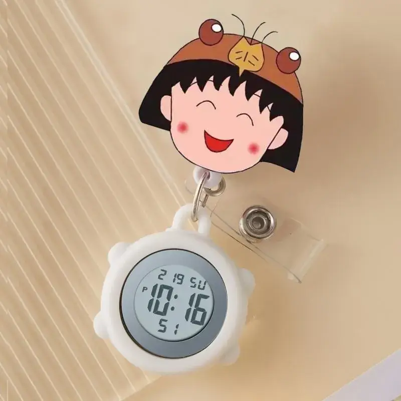 Cute Cloud Design Digital Temperature Nurse Watch - Image 119