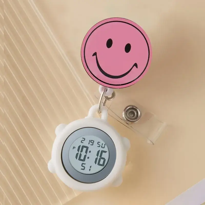 Cute Cloud Design Digital Temperature Nurse Watch - Image 125
