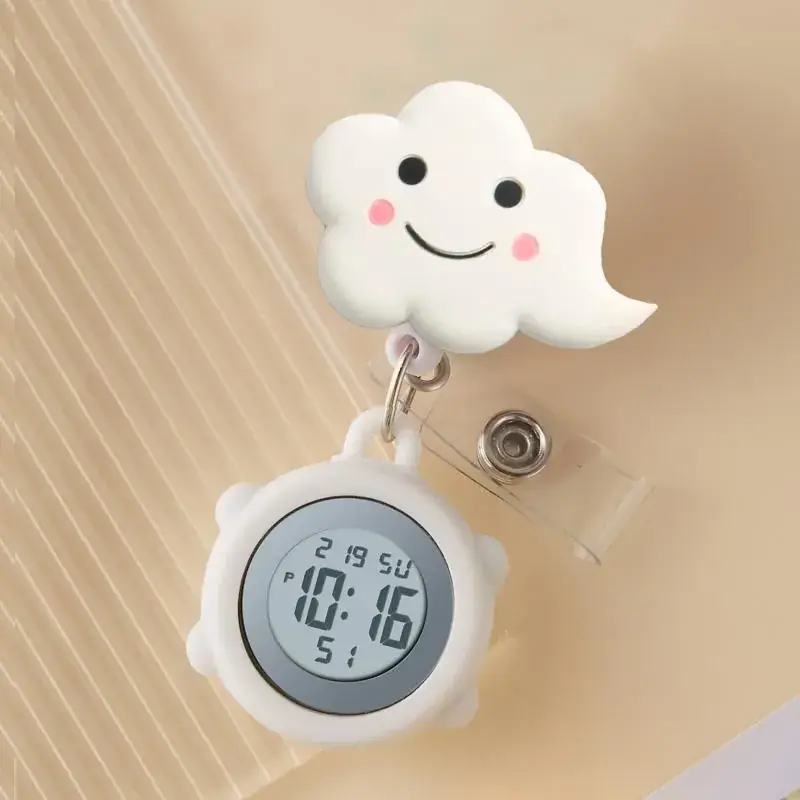 Cute Cloud Design Digital Temperature Nurse Watch - Image 128