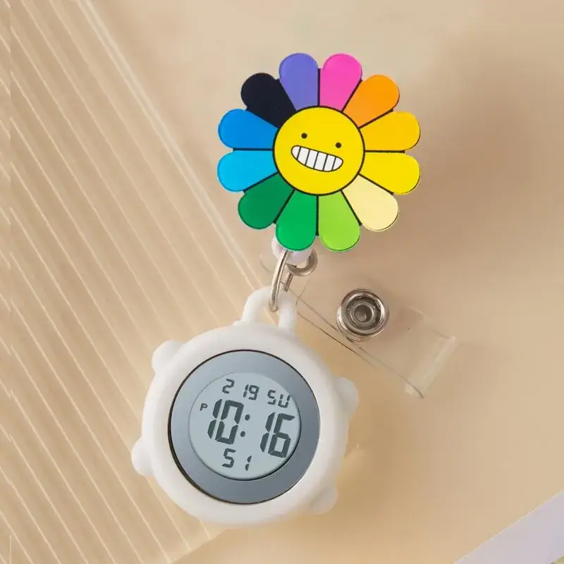 Cute Cloud Design Digital Temperature Nurse Watch - Image 129