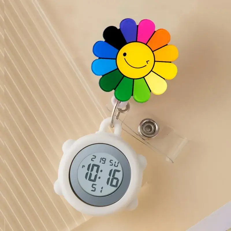 Cute Cloud Design Digital Temperature Nurse Watch - Image 130