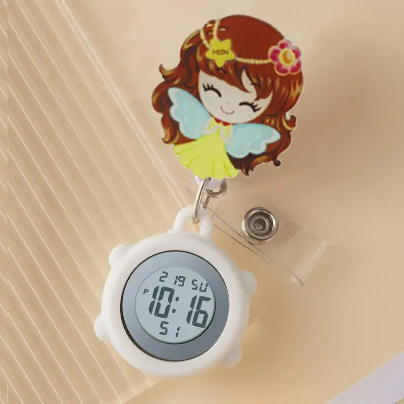 Cute Cloud Design Digital Temperature Nurse Watch - Image 131