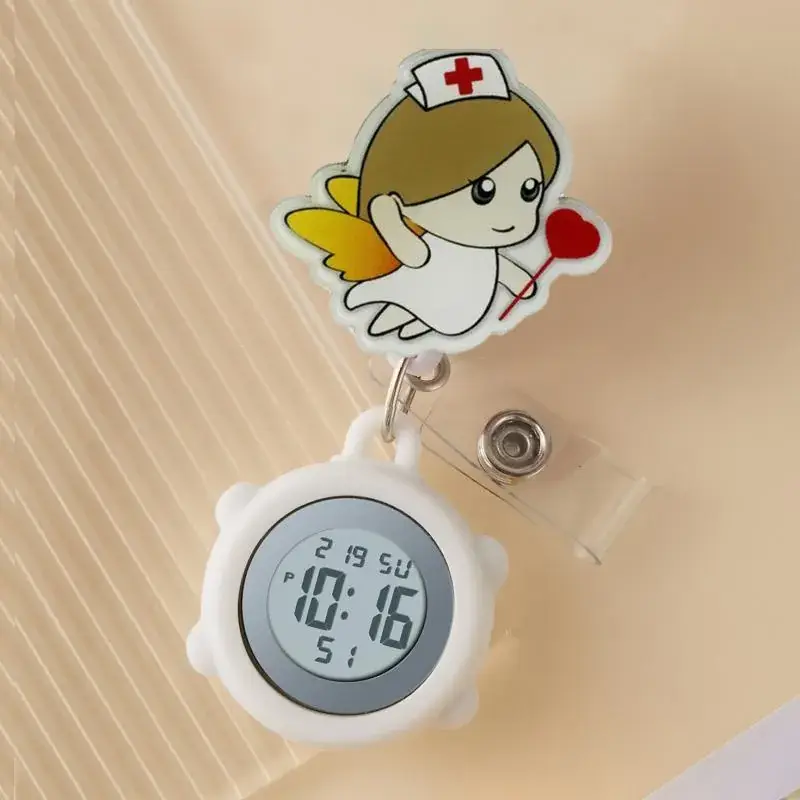 Cute Cloud Design Digital Temperature Nurse Watch - Image 139