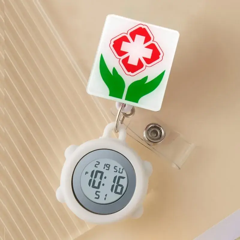 Cute Cloud Design Digital Temperature Nurse Watch - Image 140