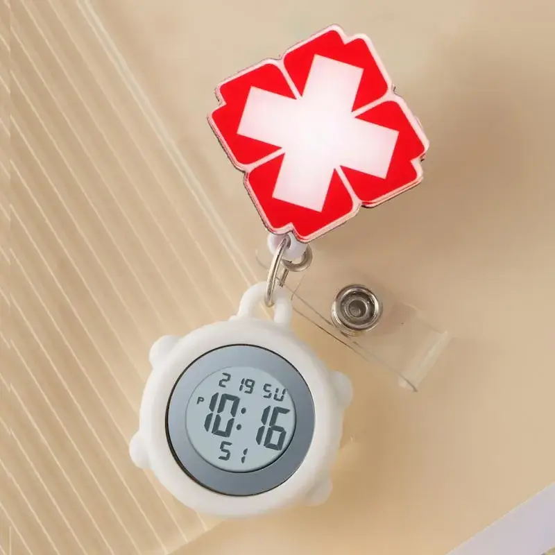 Cute Cloud Design Digital Temperature Nurse Watch - Image 141