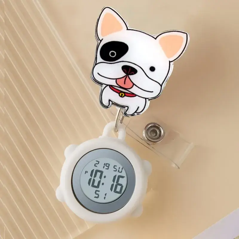 Cute Cloud Design Digital Temperature Nurse Watch - Image 144