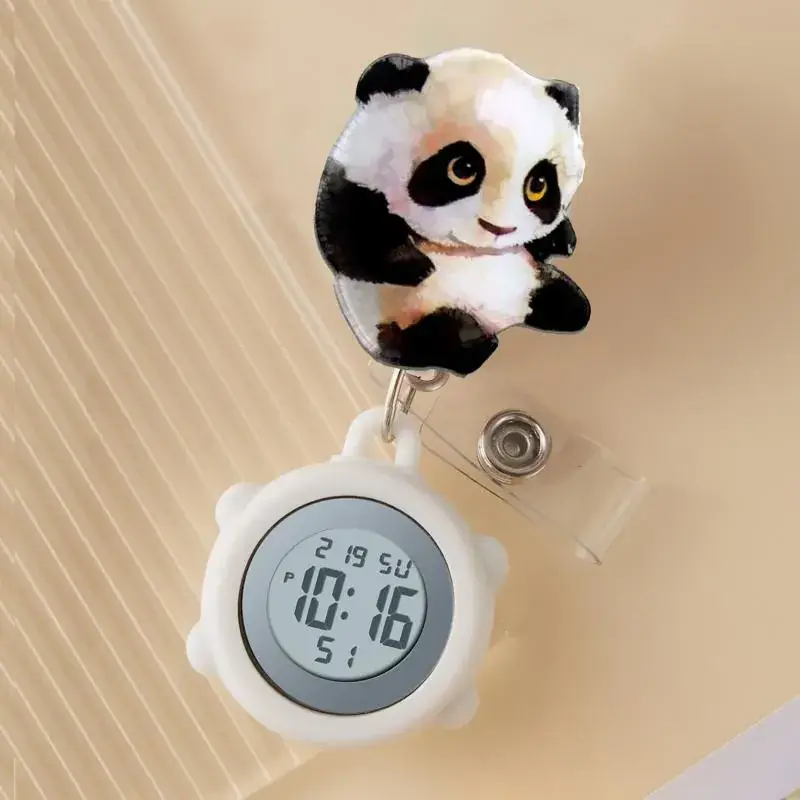 Cute Cloud Design Digital Temperature Nurse Watch - Image 145