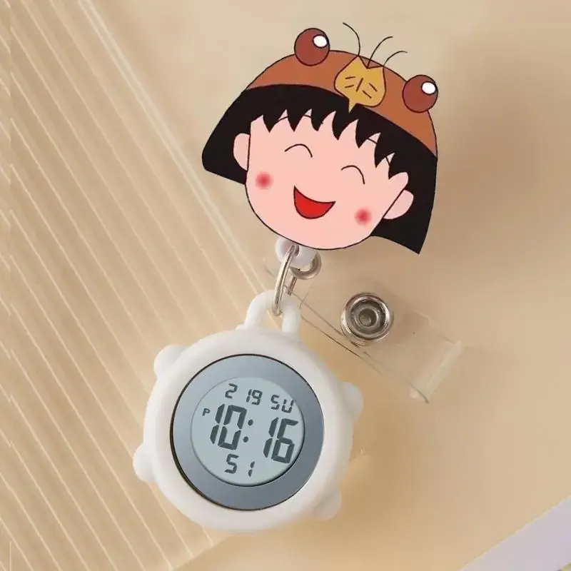 Cute Cloud Design Digital Temperature Nurse Watch - Image 148