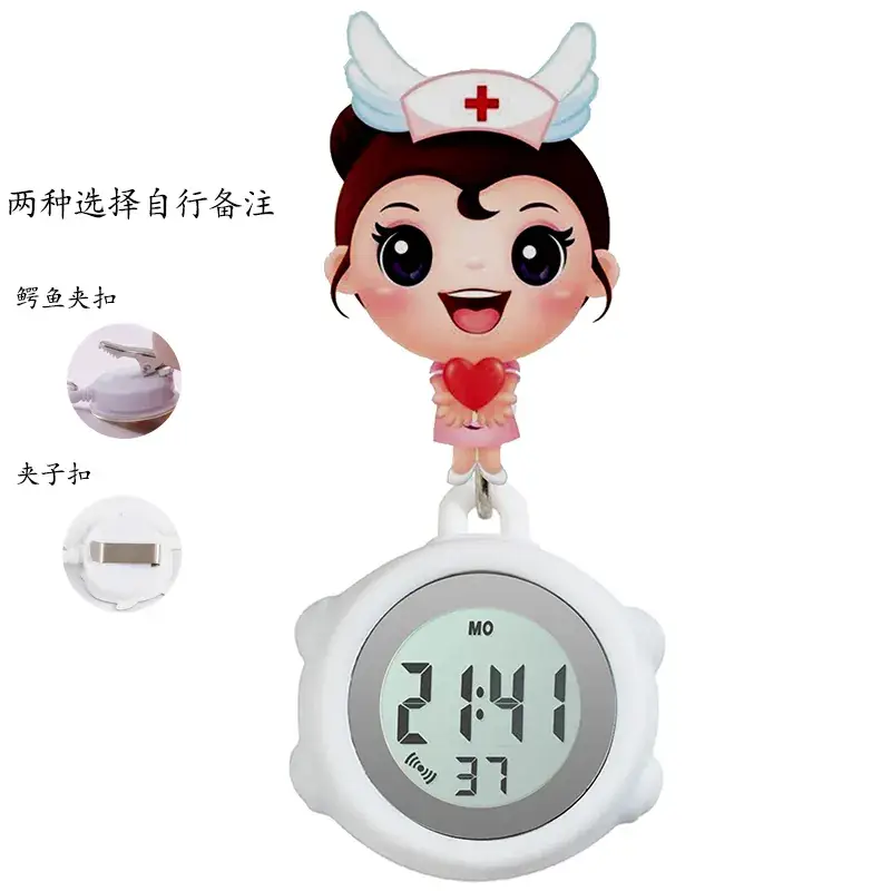 Cute Cloud Design Digital Temperature Nurse Watch - Image 20