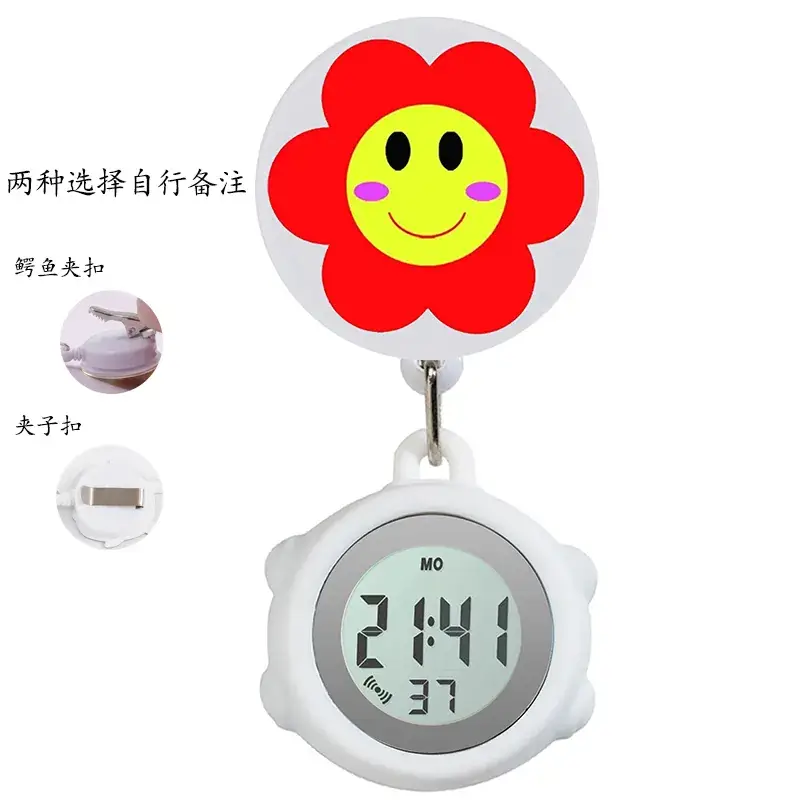 Cute Cloud Design Digital Temperature Nurse Watch - Image 22