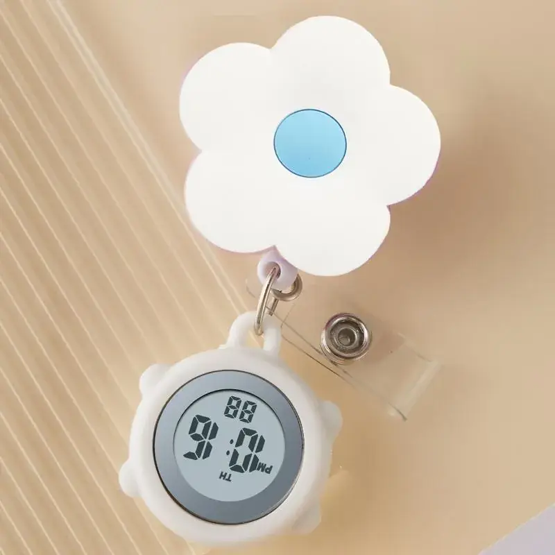 Cute Cloud Design Digital Temperature Nurse Watch - Image 27
