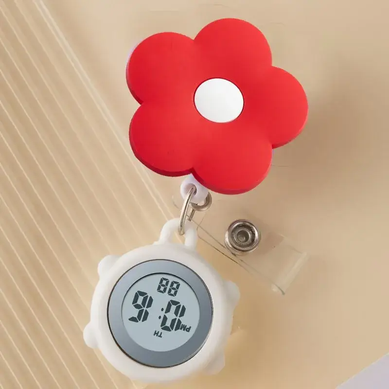 Cute Cloud Design Digital Temperature Nurse Watch - Image 30