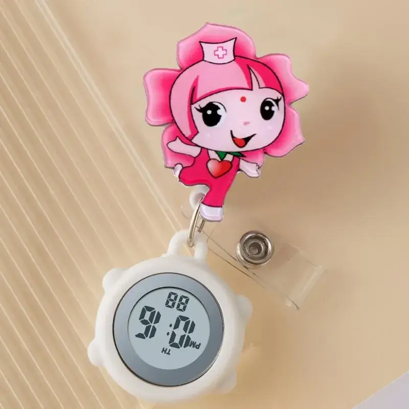 Cute Cloud Design Digital Temperature Nurse Watch - Image 33