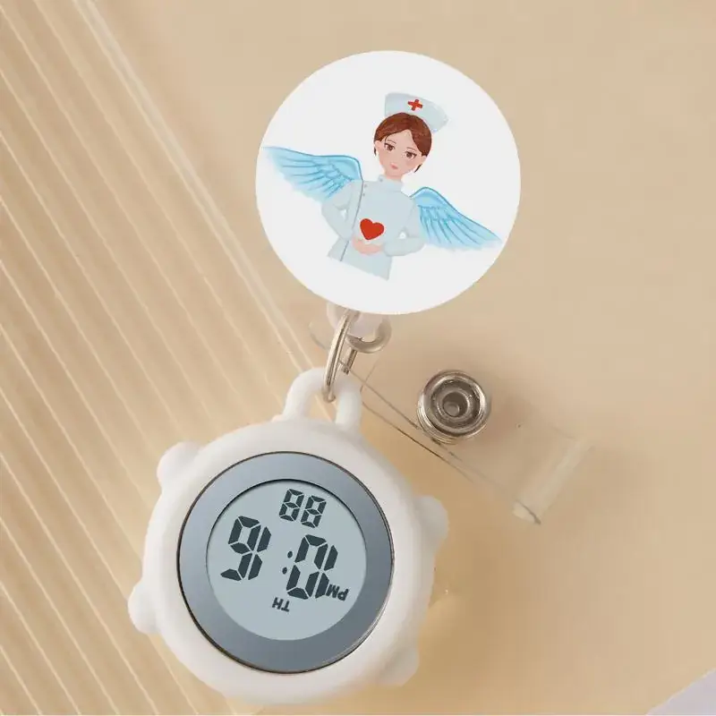 Cute Cloud Design Digital Temperature Nurse Watch - Image 34