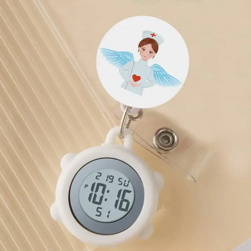 Cute Cloud Design Digital Temperature Nurse Watch - Image 39