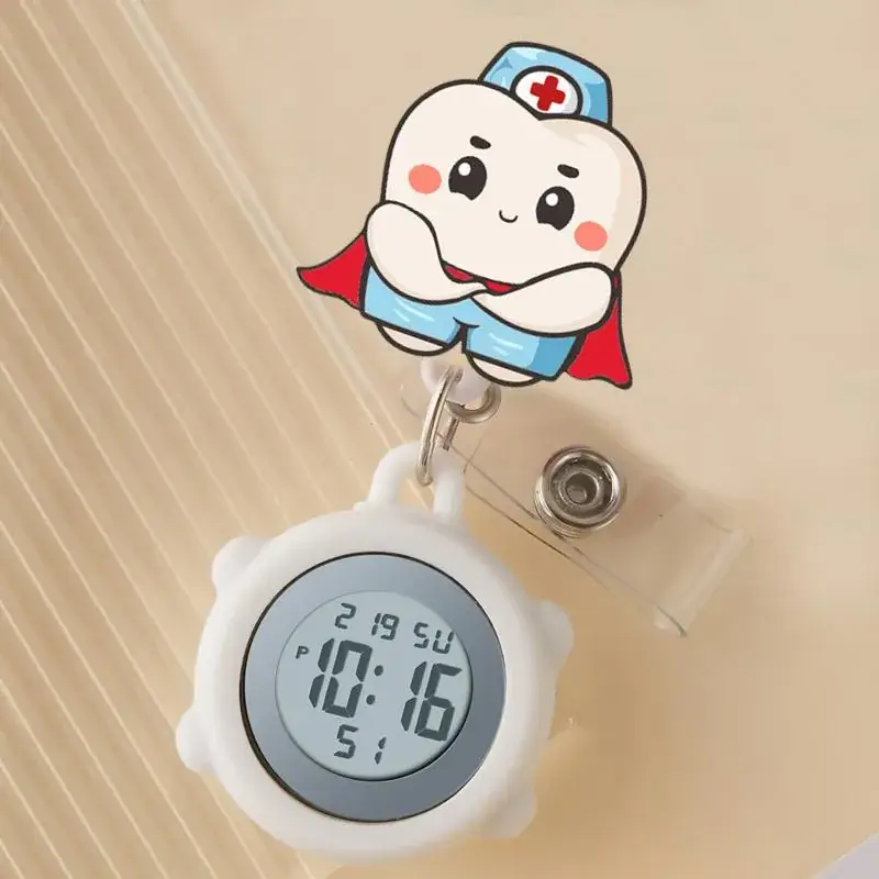 Cute Cloud Design Digital Temperature Nurse Watch - Image 45