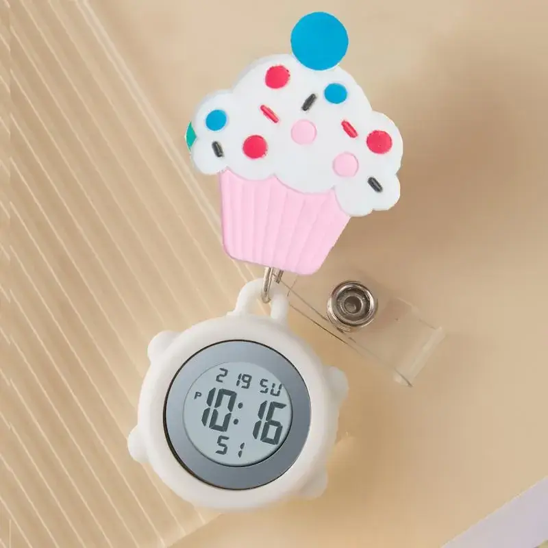 Cute Cloud Design Digital Temperature Nurse Watch - Image 52