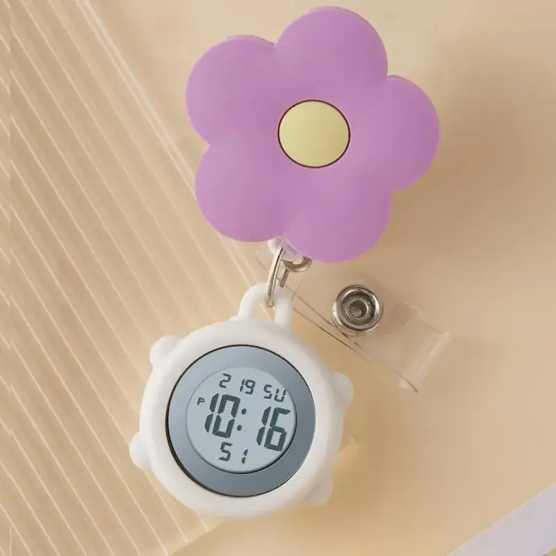 Cute Cloud Design Digital Temperature Nurse Watch - Image 53