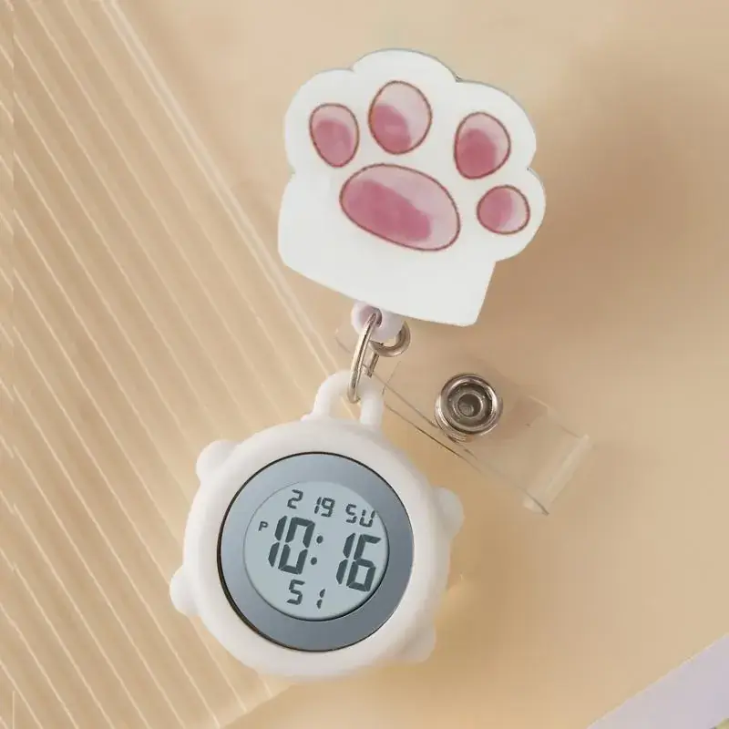Cute Cloud Design Digital Temperature Nurse Watch - Image 58