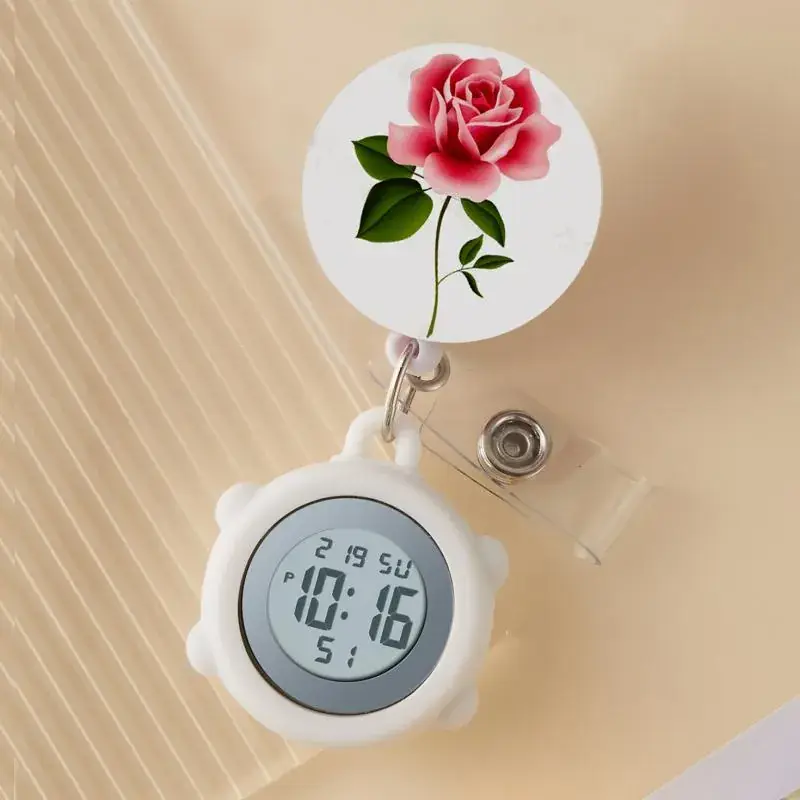 Cute Cloud Design Digital Temperature Nurse Watch - Image 59