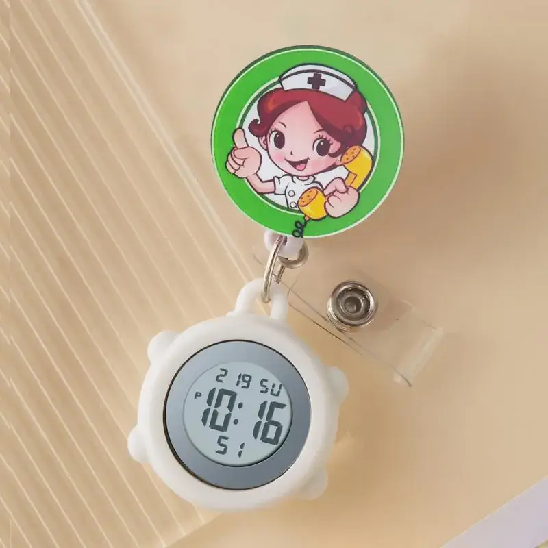 Cute Cloud Design Digital Temperature Nurse Watch - Image 78