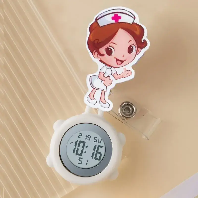 Cute Cloud Design Digital Temperature Nurse Watch - Image 84