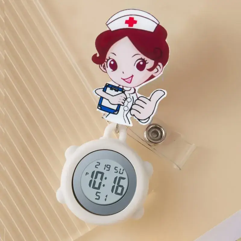 Cute Cloud Design Digital Temperature Nurse Watch - Image 85