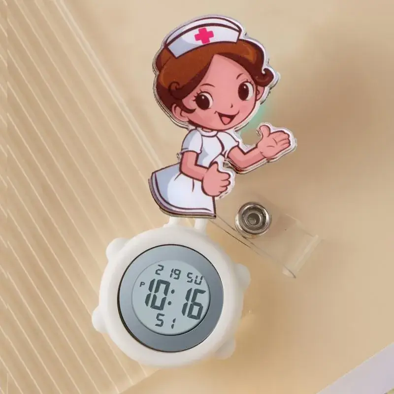 Cute Cloud Design Digital Temperature Nurse Watch - Image 86