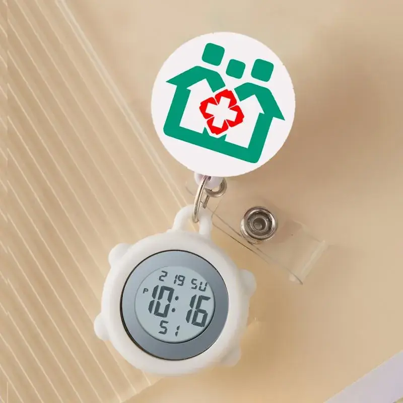Cute Cloud Design Digital Temperature Nurse Watch - Image 87