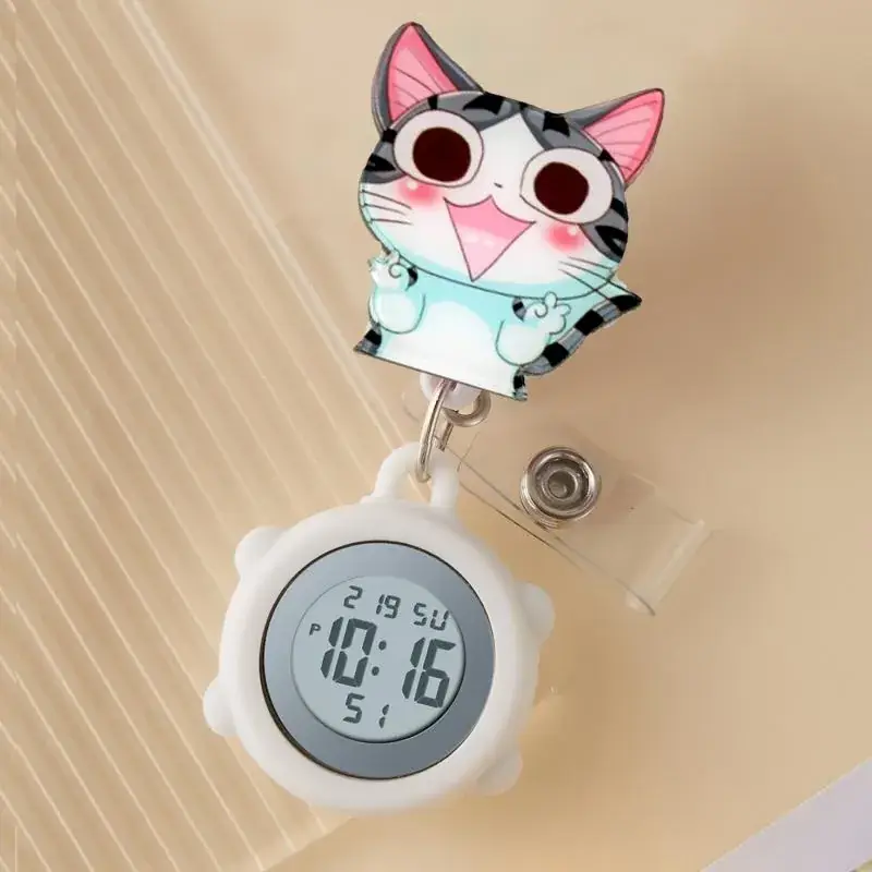 Cute Cloud Design Digital Temperature Nurse Watch - Image 88