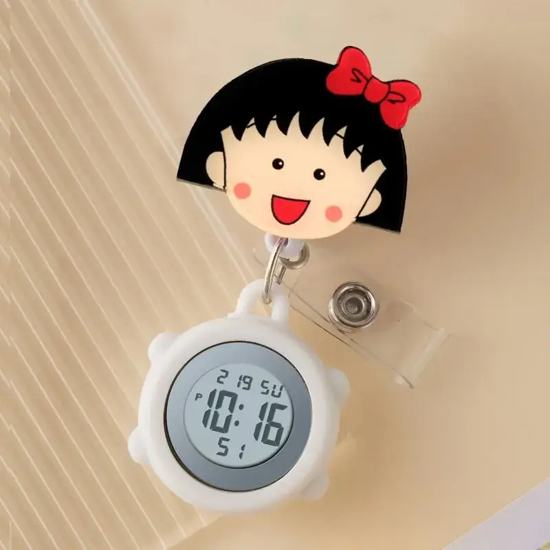Cute Cloud Design Digital Temperature Nurse Watch - Image 89