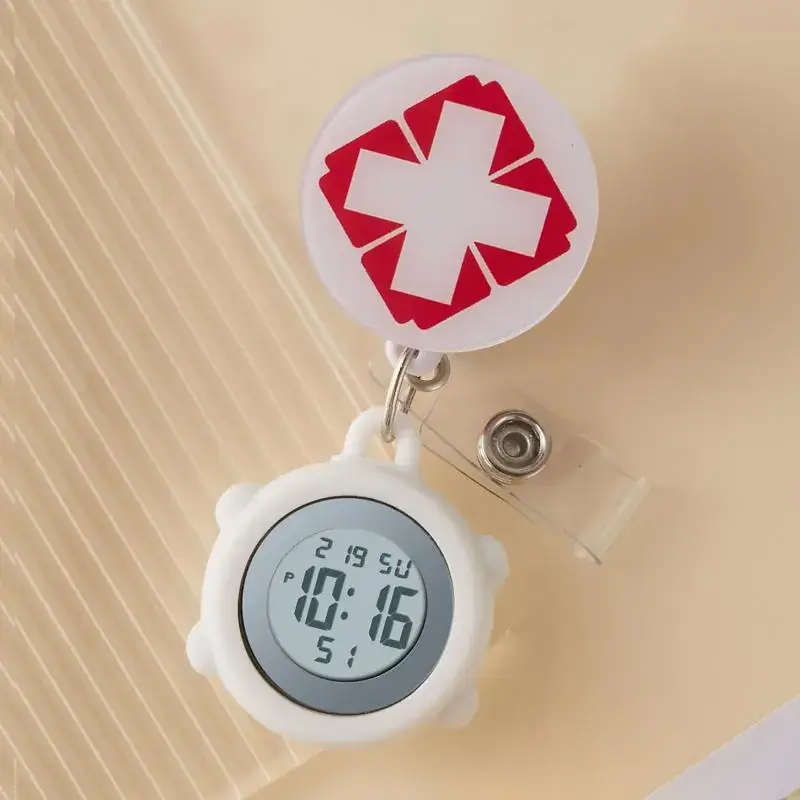 Cute Cloud Design Digital Temperature Nurse Watch - Image 90