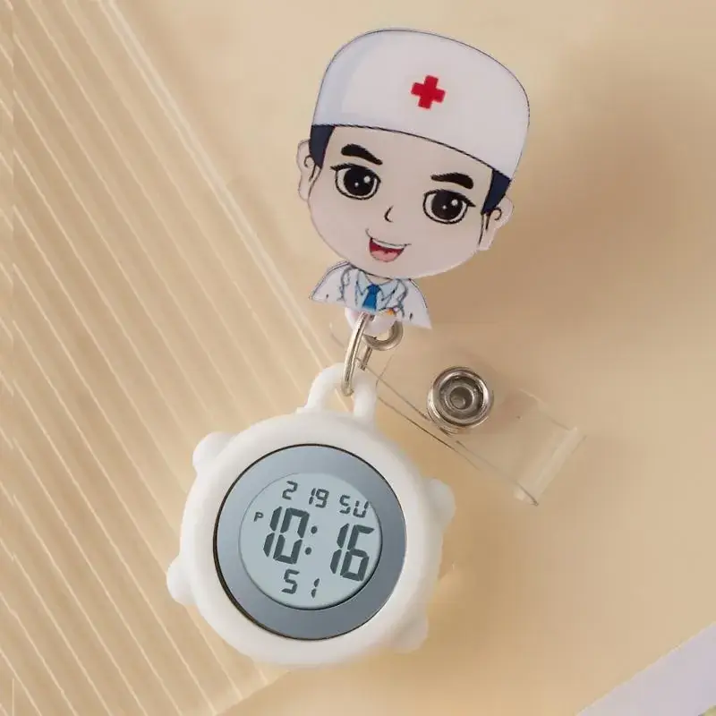 Cute Cloud Design Digital Temperature Nurse Watch - Image 91
