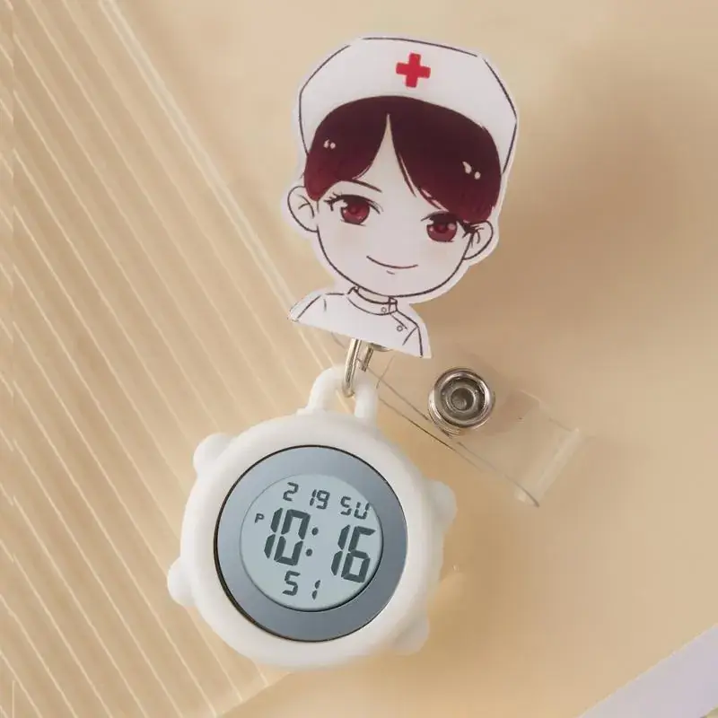 Cute Cloud Design Digital Temperature Nurse Watch - Image 92
