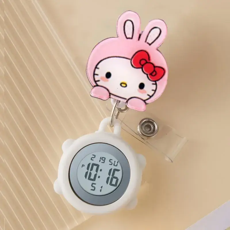 Cute Cloud Design Digital Temperature Nurse Watch - Image 96