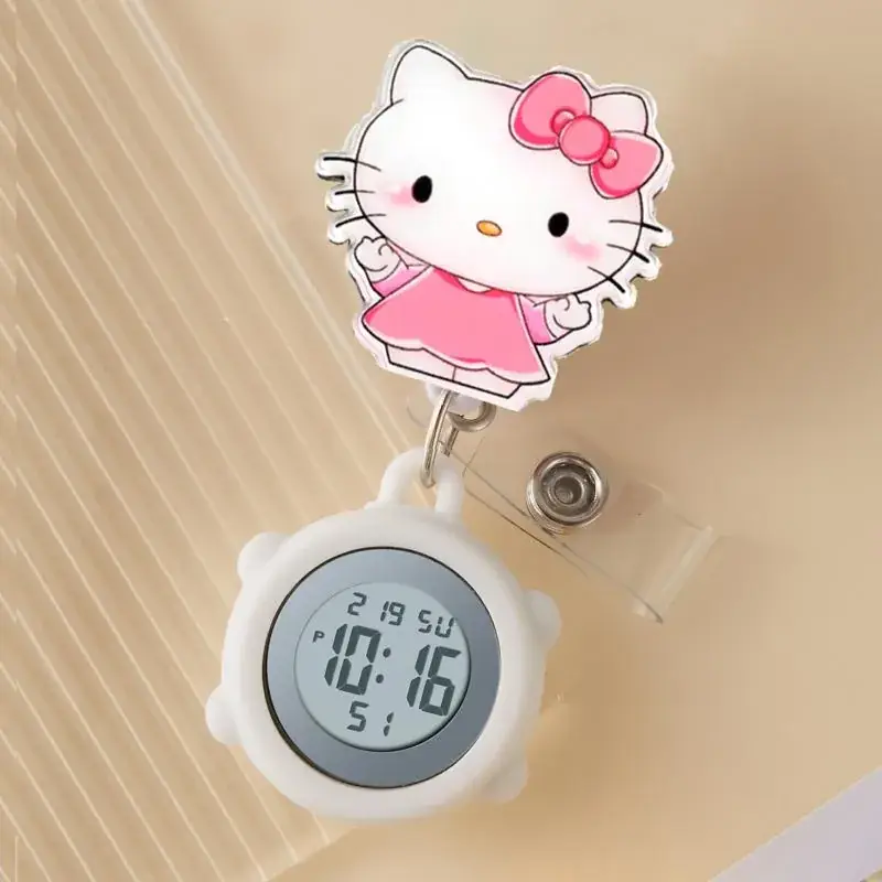Cute Cloud Design Digital Temperature Nurse Watch - Image 97