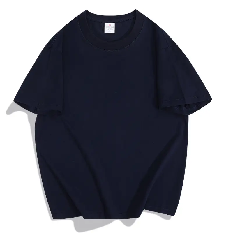 Men Heavy Cotton T-Shirt 20pcs Loose Solid Cream - Image 2