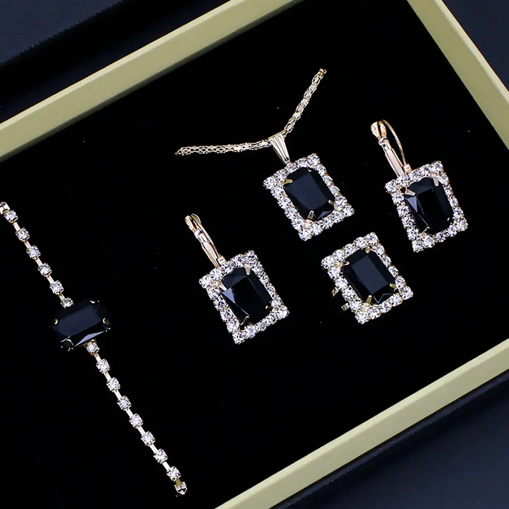 Women's 5-Piece Red Square Jewelry Set with Watch — feature 8