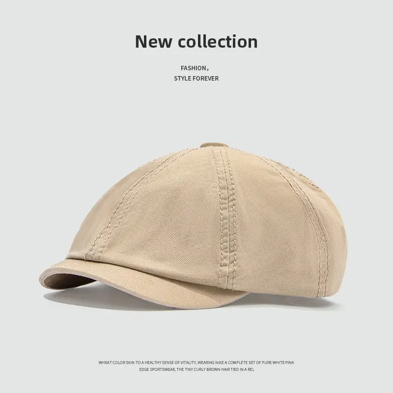 Beige Retro British Forward Cap for Men 57-61cm - Image 4