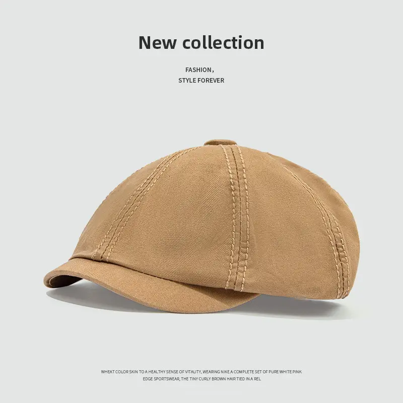 Beige Retro British Forward Cap for Men 57-61cm - Image 6