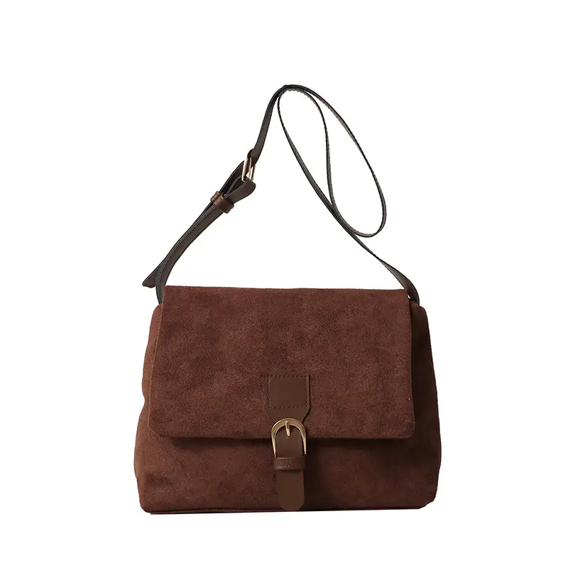 Women Retro Frosted Shoulder Messenger Bag Brown 2024 - Image 8