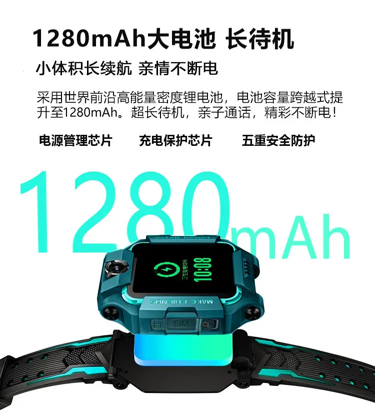 5g Smart Phone Watch for Kids Waterproof Pink — feature 9
