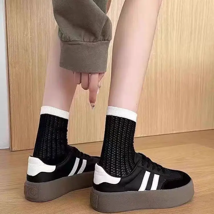 Women's thick-soled sneakers 2024 spring new versatile casual German training shoes retro soft bottom white shoes leather single shoes - Image 6