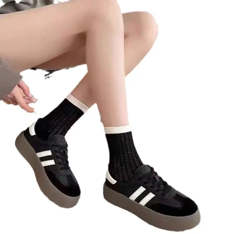 Women's thick-soled sneakers 2024 spring new versatile casual German training shoes retro soft bottom white shoes leather single shoes - Image 7