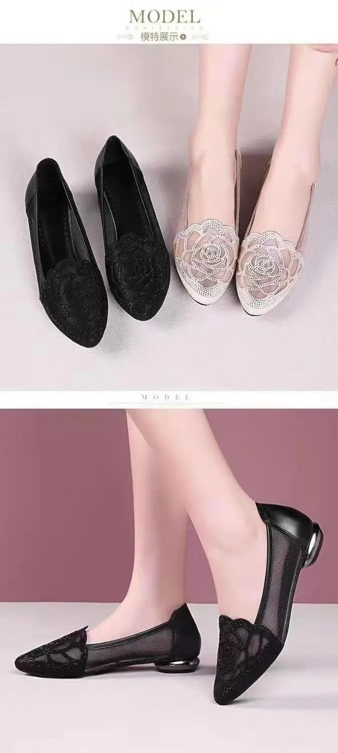 Mesh sandals women's sandals 2024 Summer new hollow breathable soft bottom dancing shoes women's shoes single-layer shoes women's low heel — feature 5