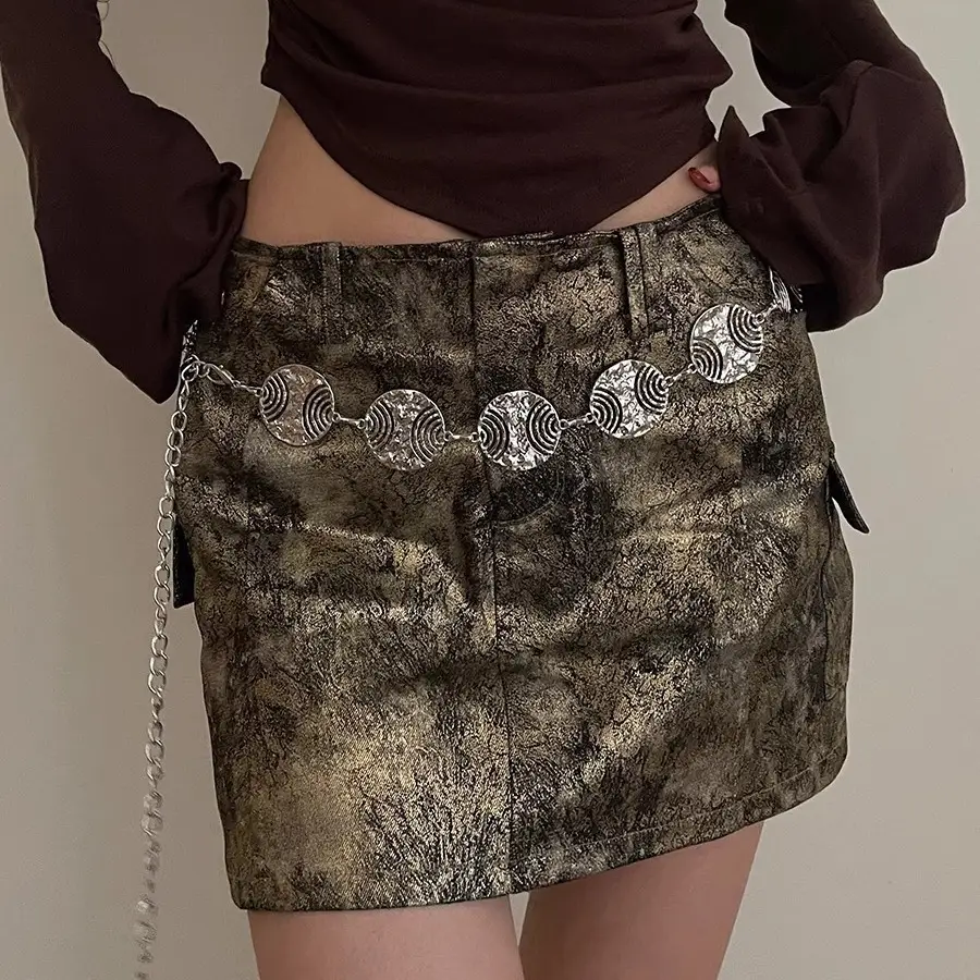 Women's Korean Style Metal Belt with Dress Shirt - Image 3