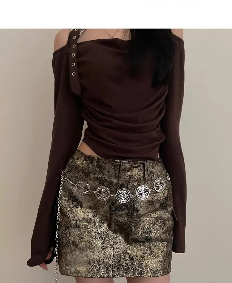 Women's Korean Style Metal Belt with Dress Shirt — feature 1