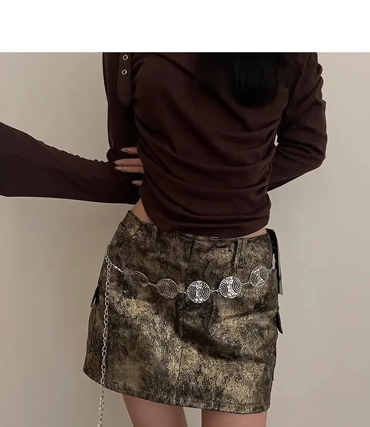 Women's Korean Style Metal Belt with Dress Shirt — feature 11